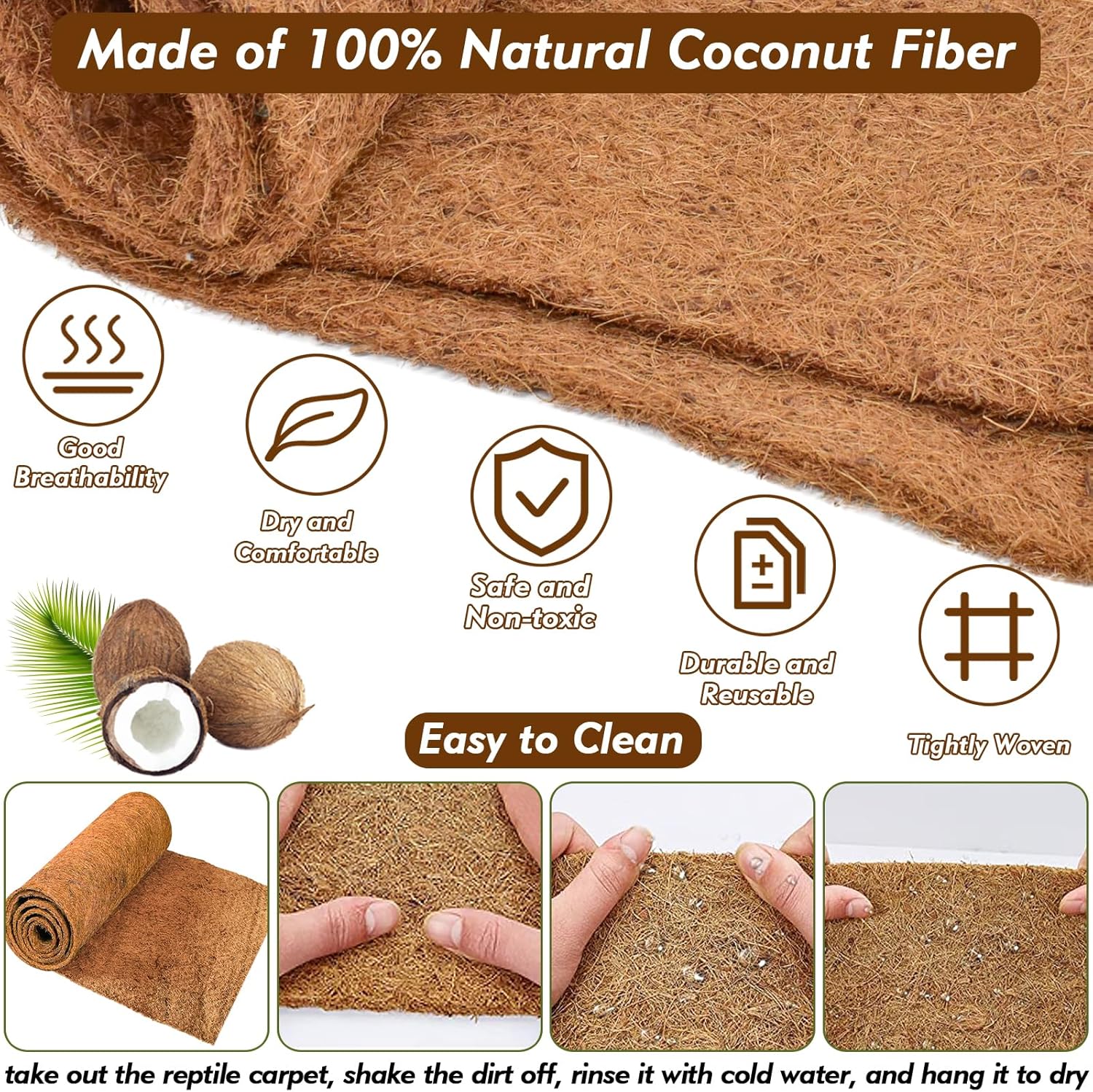 3 Rolls Reptile Carpet, 24x48i - Substrate Coconut Fiber avaliação e preço