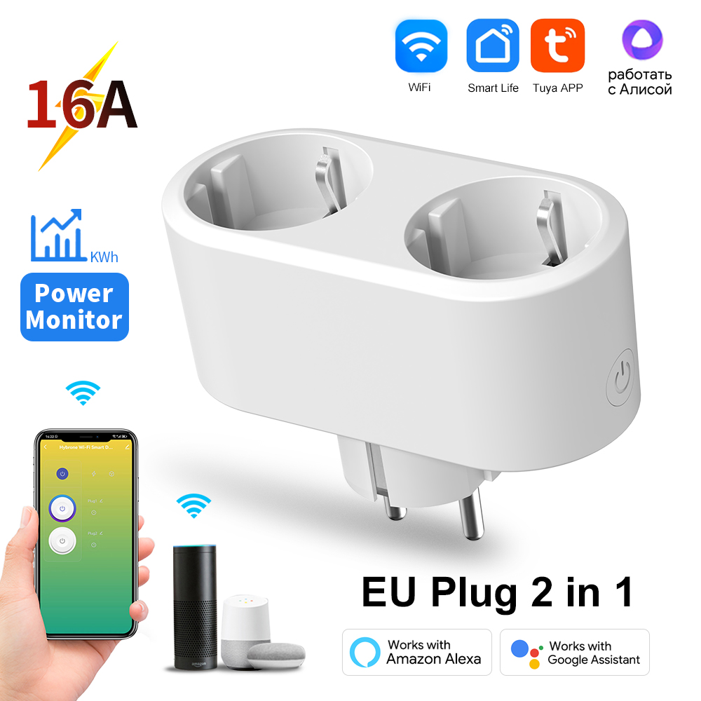 Tuya WiFi Dual Outlet 16A APP  - Timer Dual Outlet avaliação e preço