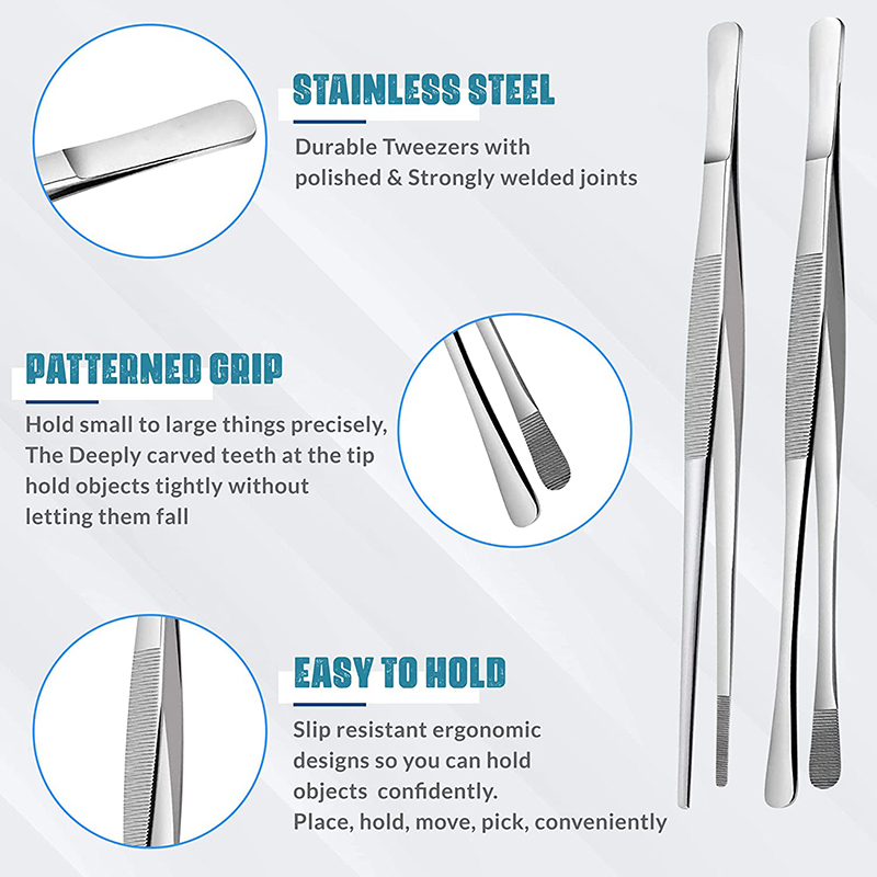 2Pcs 12-Inch Kitchen Cooking T - Feeding Tong Stainless avaliação e preço