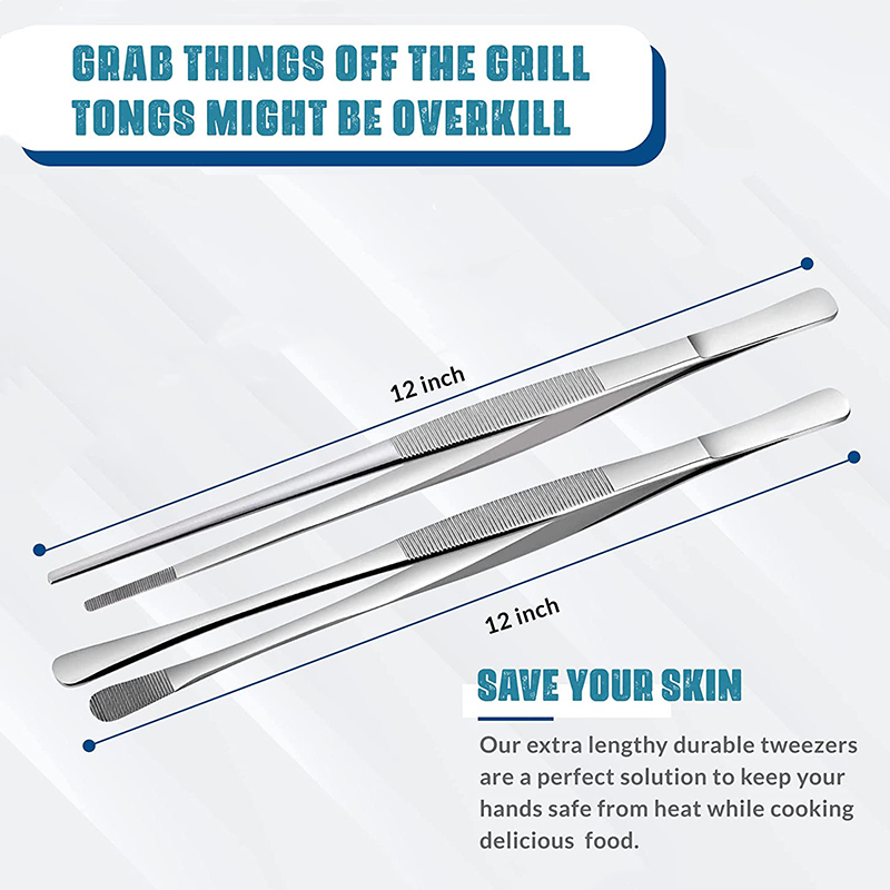 2Pcs 12-Inch Kitchen Cooking T - Feeding Tong Stainless avaliação e preço