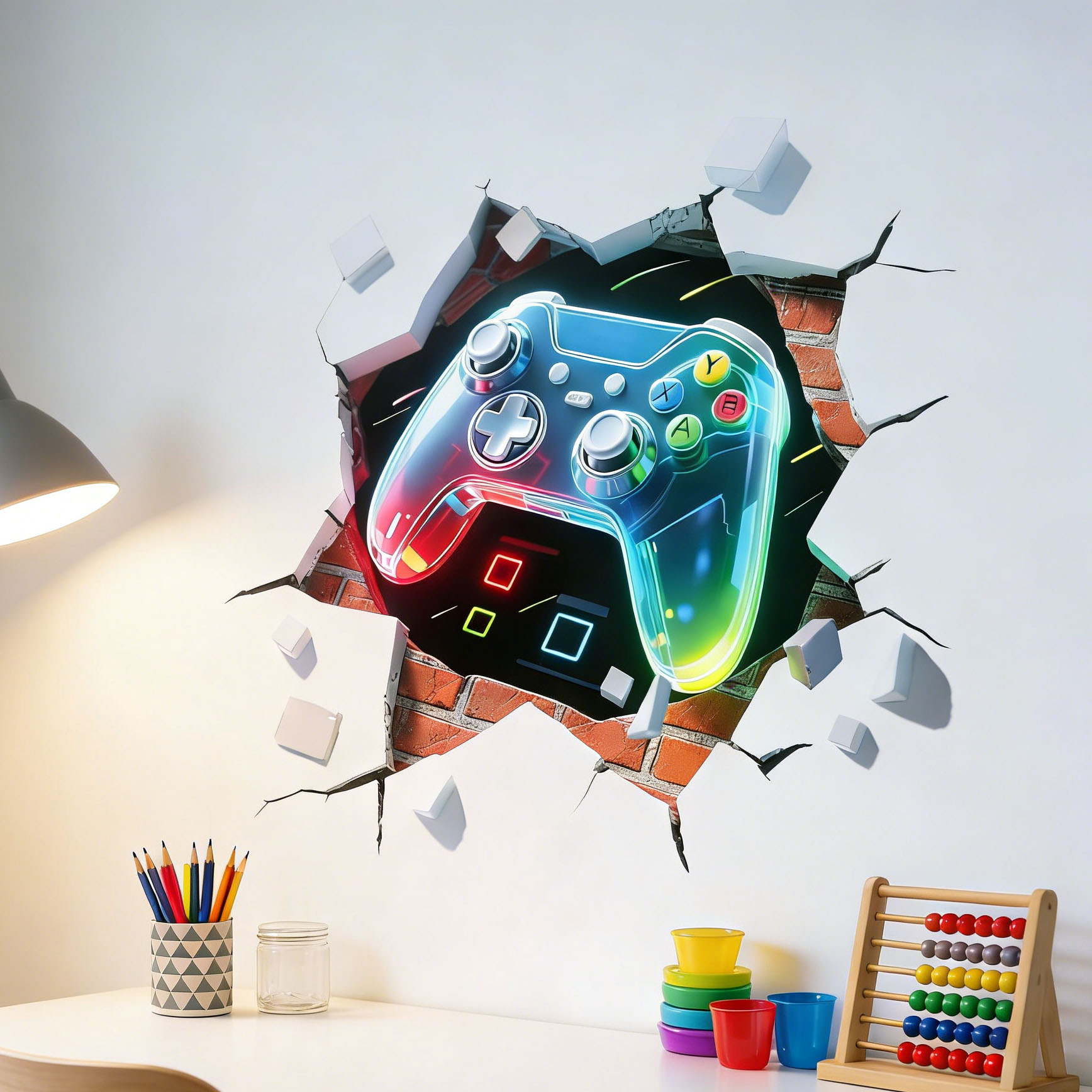 Game Controller Decal for Boys - Pvc Panel Background avaliação e preço