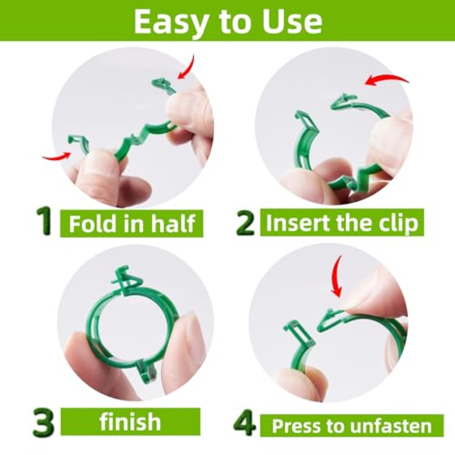 100 Pcs Plant Support Clips Pl - Vine Climbing Plastic avaliação e preço