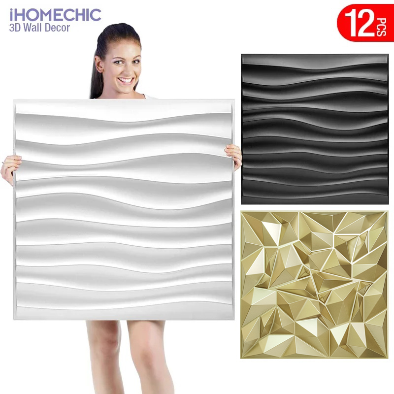 12pcs 50x50cm Champagne gold c - Pvc Panel Background avaliação e preço