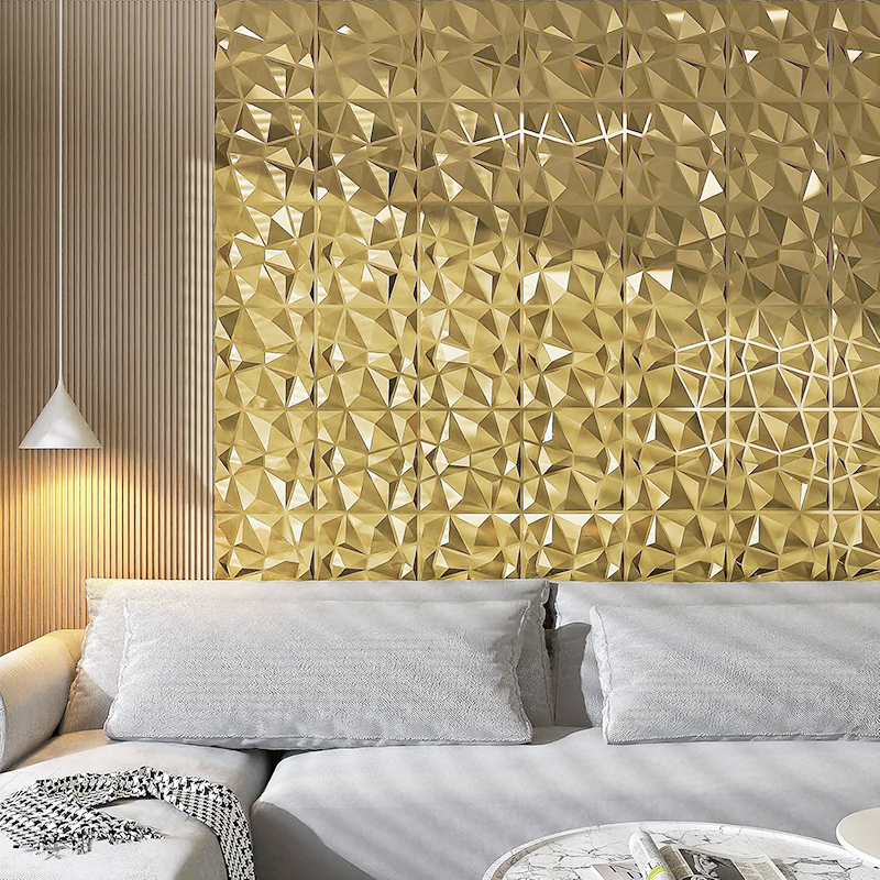 12pcs 50x50cm Champagne gold c - Pvc Panel Background avaliação e preço