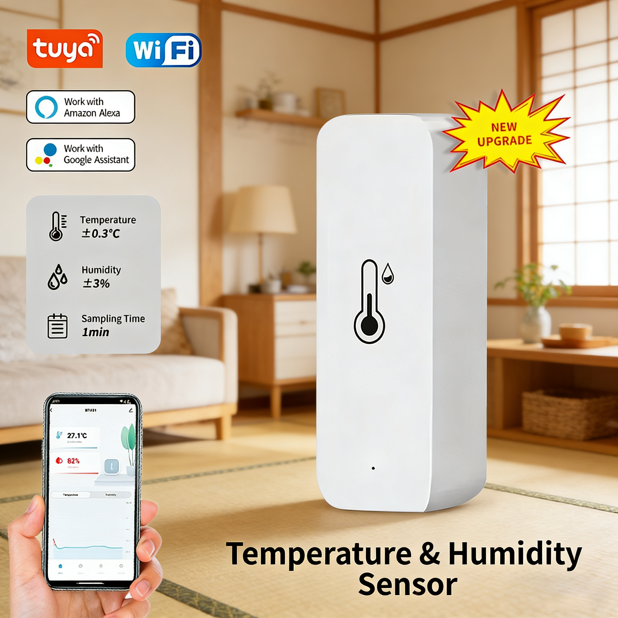 Tuya Smart WiFi Temperature Hu - Digital Hygrometer Probe avaliação e preço