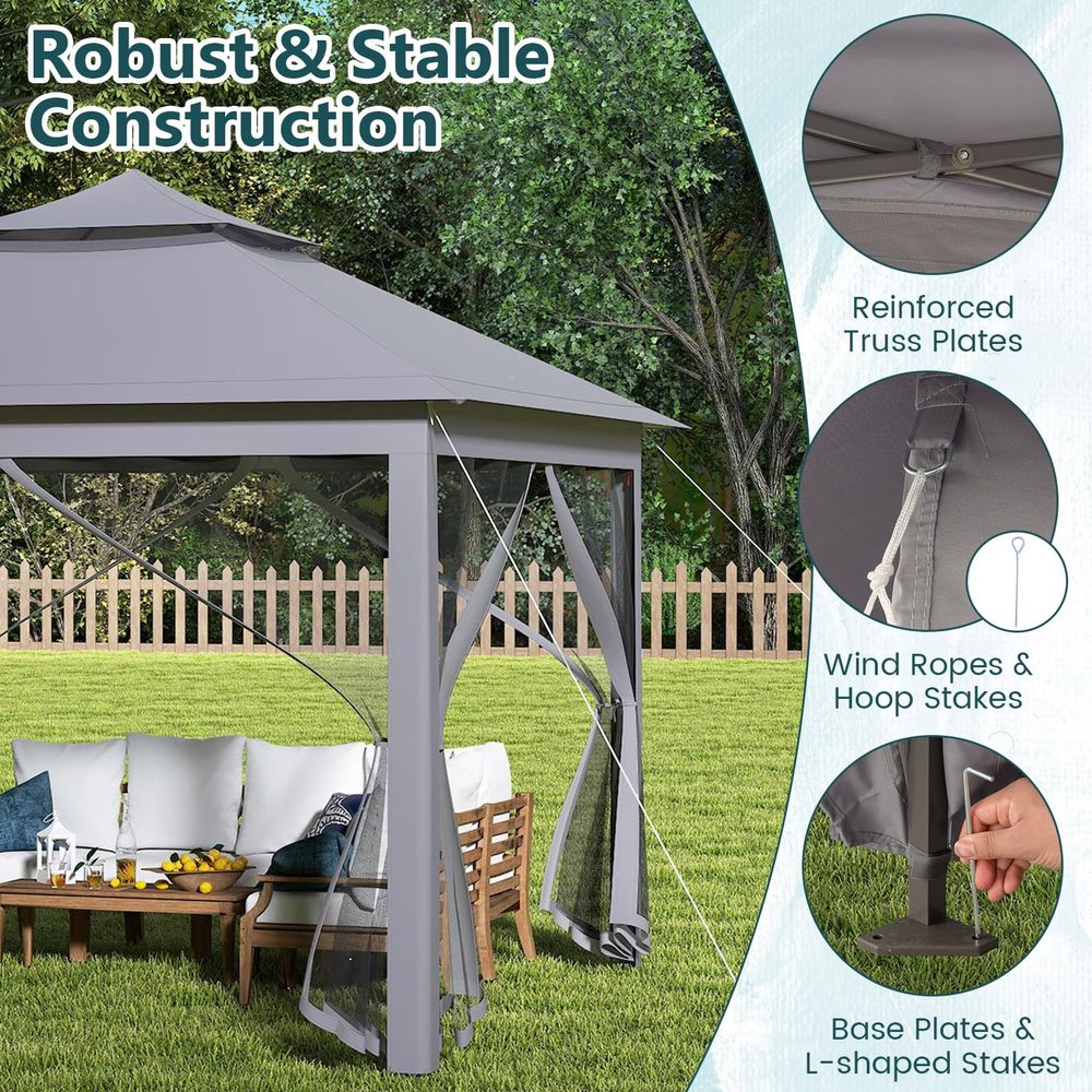 ft 11 ft Pop up Gazebo, Portab - Screen Top Mesh avaliação e preço