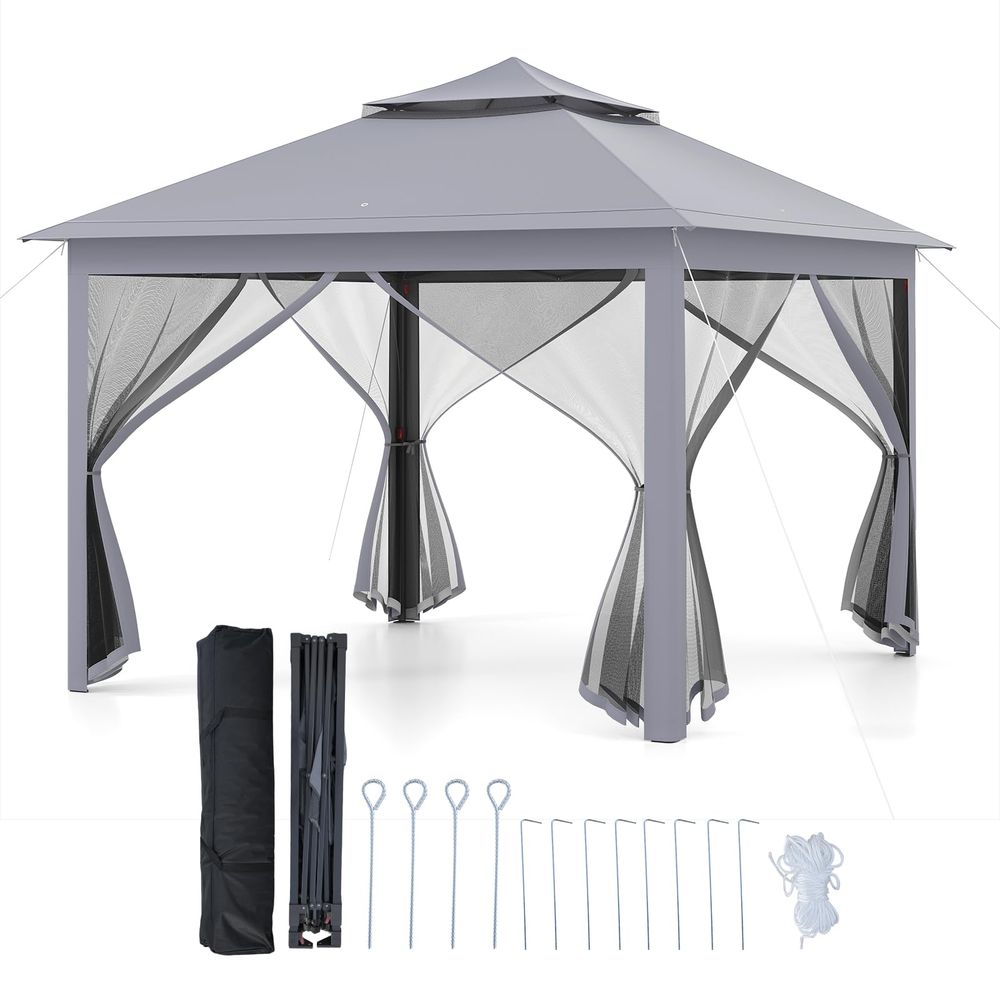 ft 11 ft Pop up Gazebo, Portab - Screen Top Mesh avaliação e preço