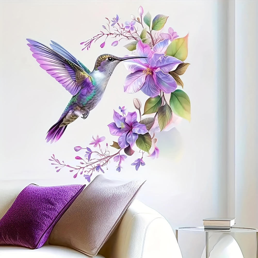 1 Purple Flower and Hummingbir - Pvc Panel Background avaliação e preço
