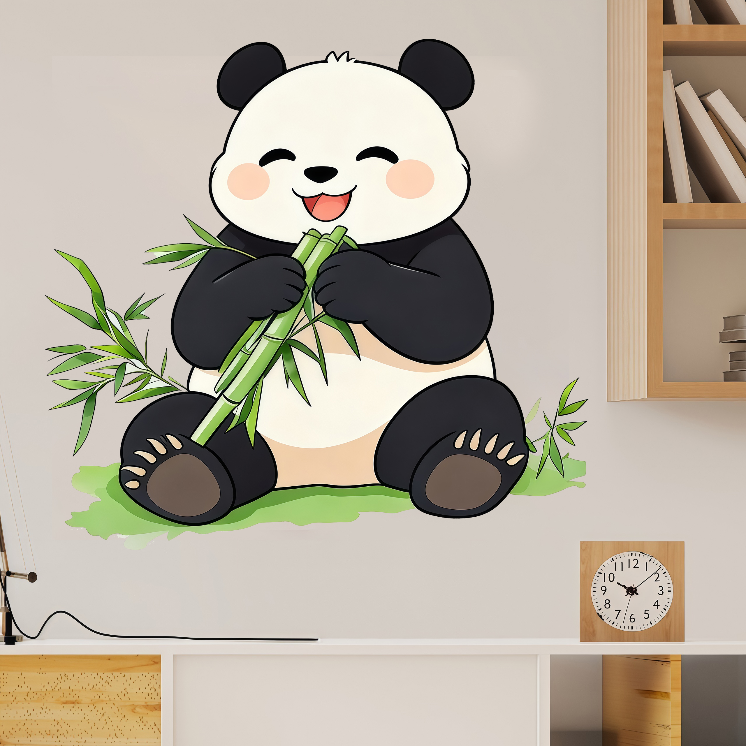 Bamboo And Panda Wall Decals S - Pvc Panel Background avaliação e preço