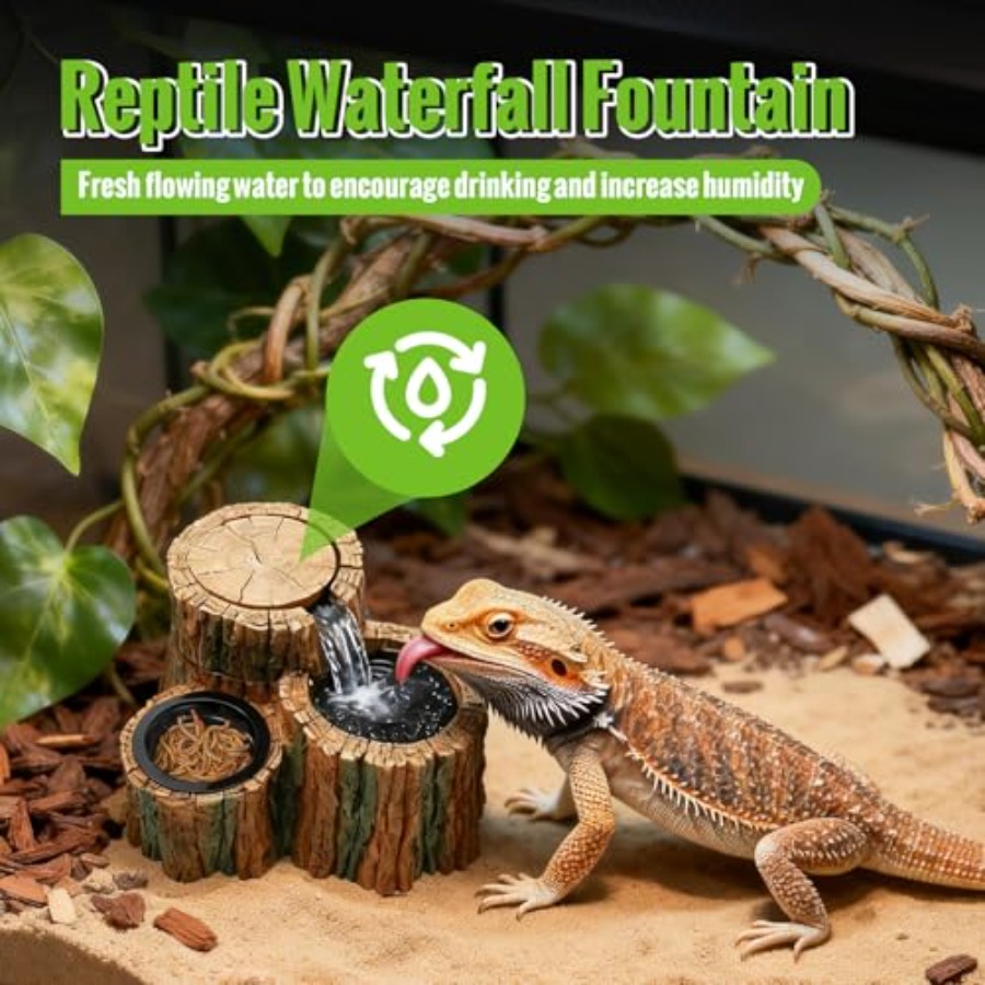 2 in 1 Reptile Water Fountain  - Water Dish Reptile avaliação e preço