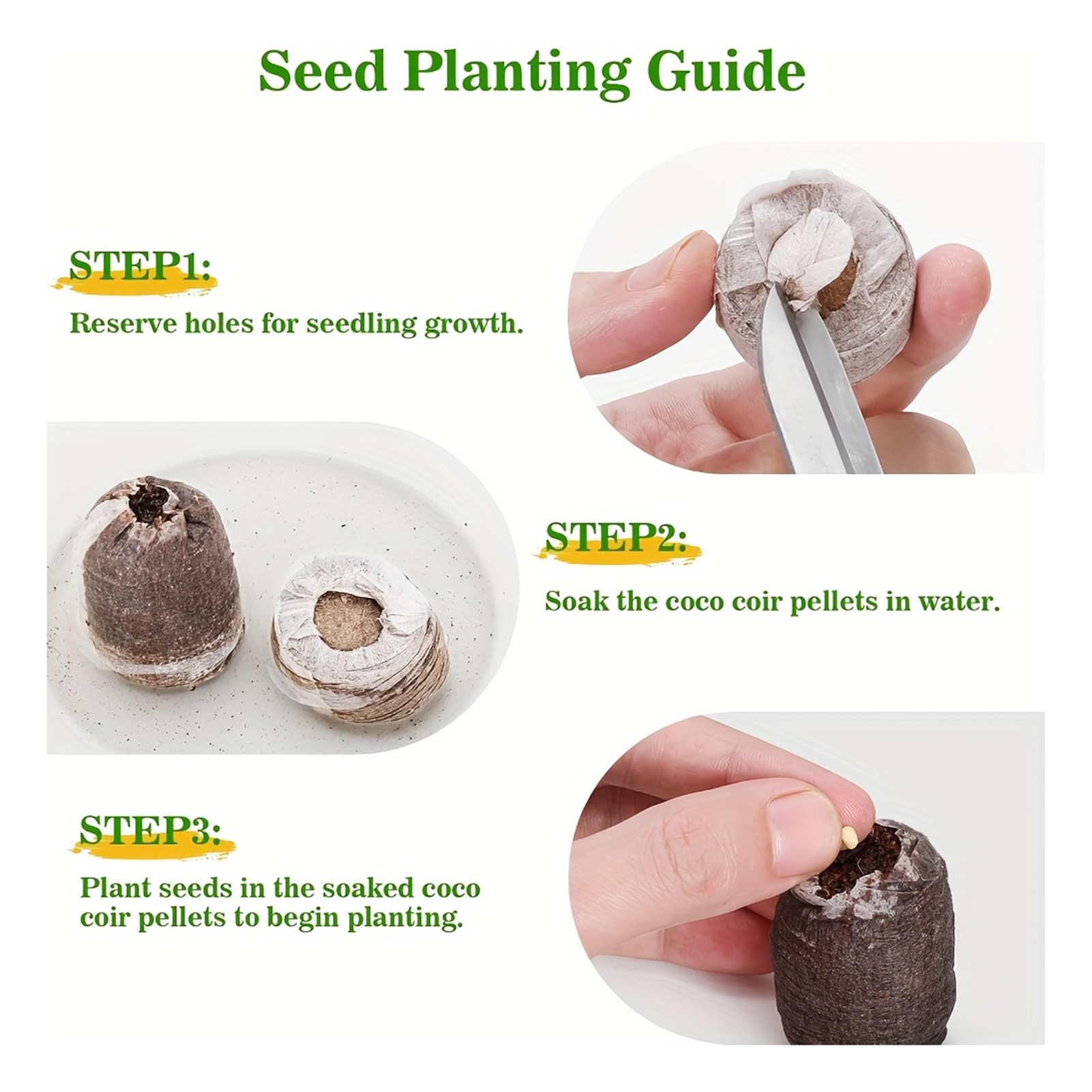 10/20/50pcs Plant Growth Bags  - Substrate Coconut Fiber avaliação e preço